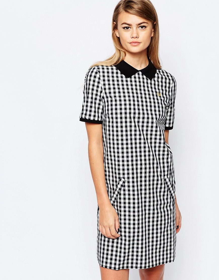 Image 1 of Fred Perry Gingham Polo Dress With Zip Back