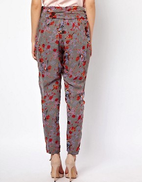 Image 2 of 18 And East Japanese Bird Print Layered Pant
