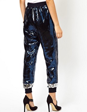 Image 2 of ASOS PETITE Exclusive Sequin Trousers with Cuff