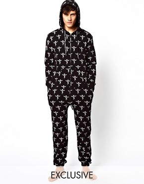 Image 1 of Sinstar Onesie All Over Logo Exclusive To ASOS