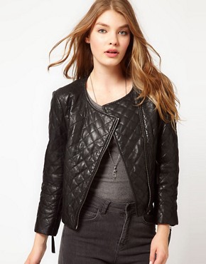 Image 1 of Urban Code Quilted Leather Biker Jacket