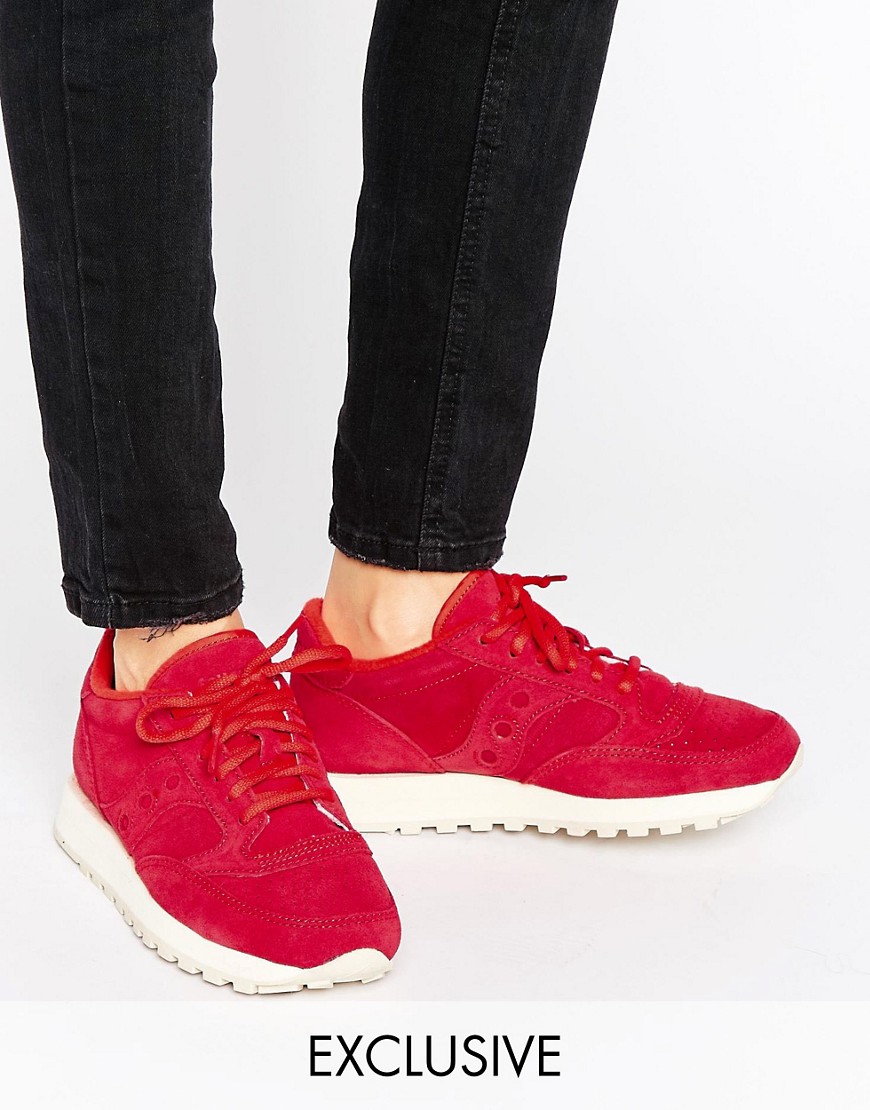 Красные замшевые кроссовки Saucony Exclusive Jazz O - Красный