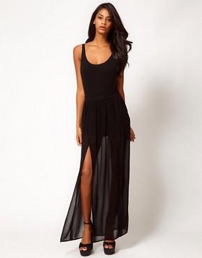 Image 1 of ASOS Maxi Skirt with Double Split