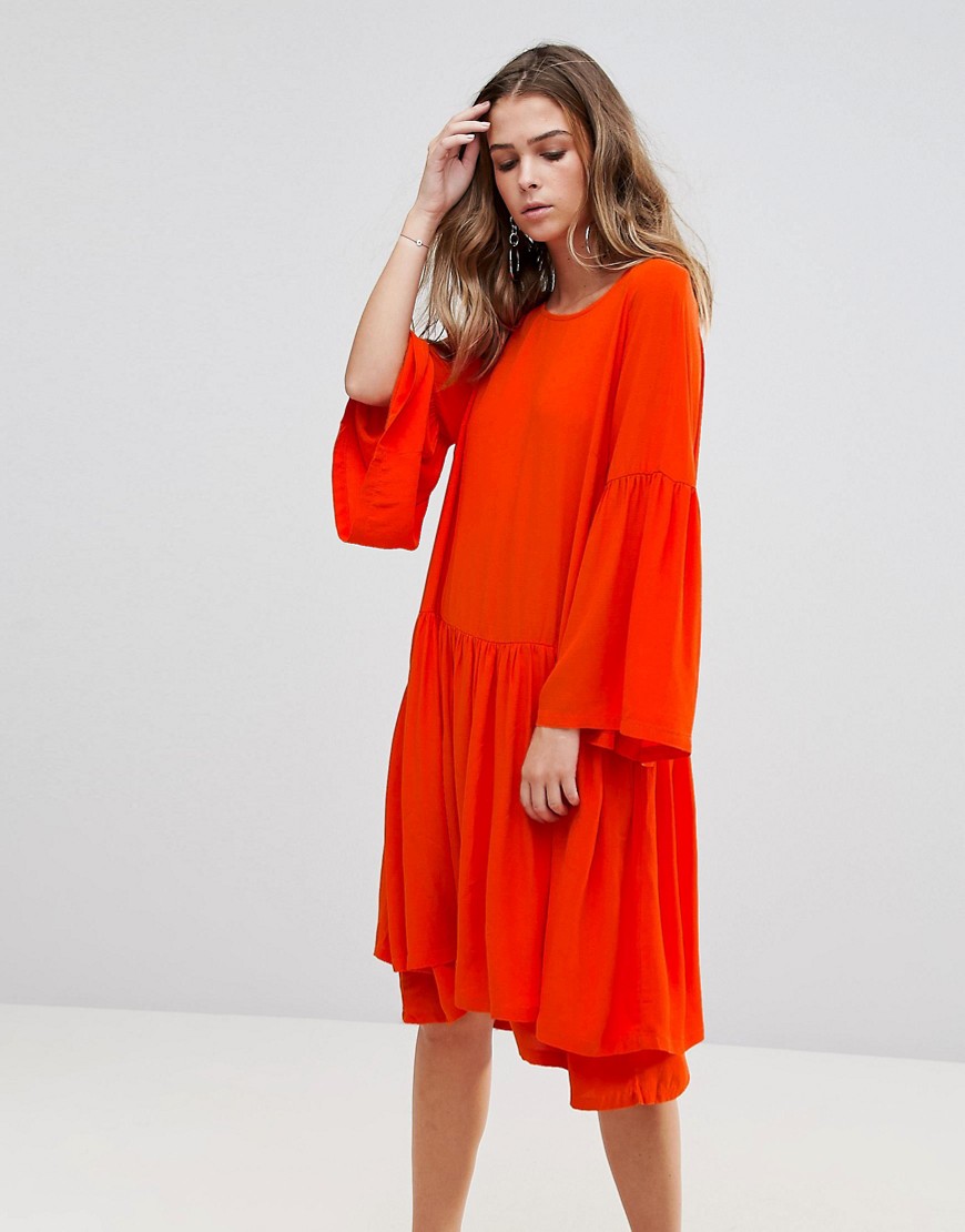 Платье с ярусной юбкой Just Female Garner - Оранжевый