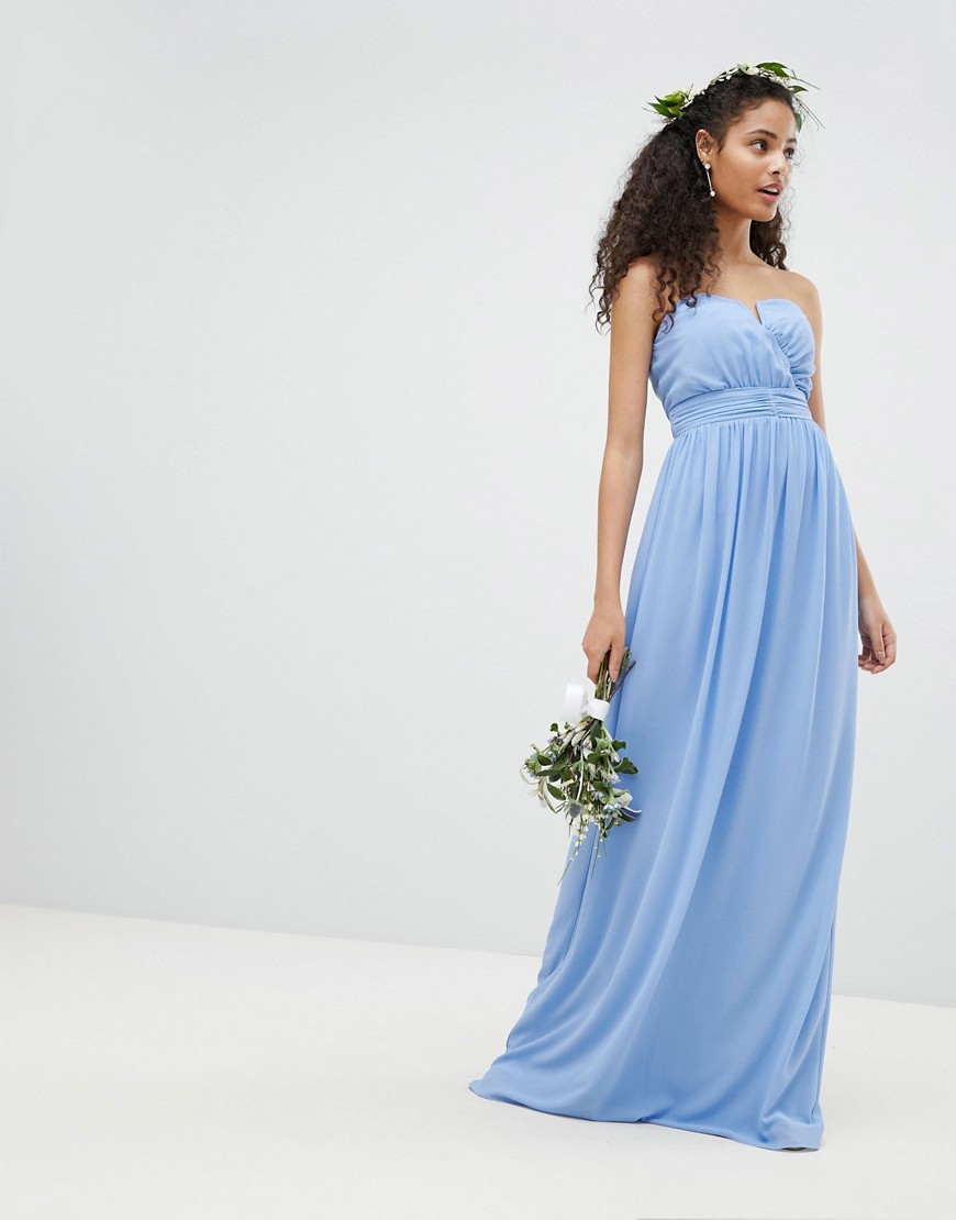 Imagen principal de producto de Vestido de dama de honor largo con escote palabra de honor de TFNC - TFNC