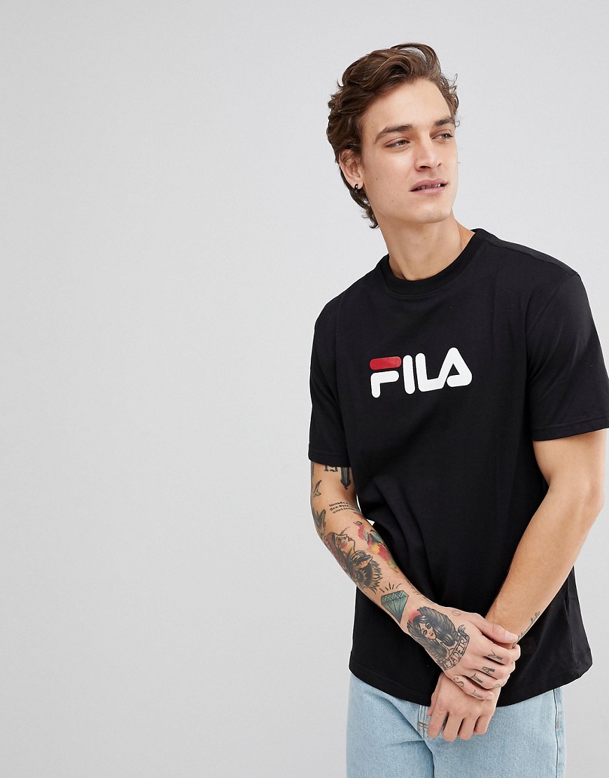 Черная футболка с крупным логотипом Fila Black Line - Черный