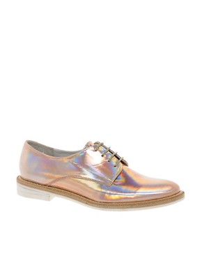 Image 1 of Miista Zoe Gold Flat Lace Up Shoes