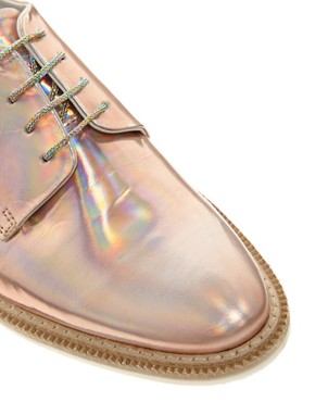 Image 2 of Miista Zoe Gold Flat Lace Up Shoes