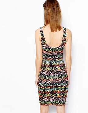 Image 2 of New Look Tropical Print Bodycon Dress