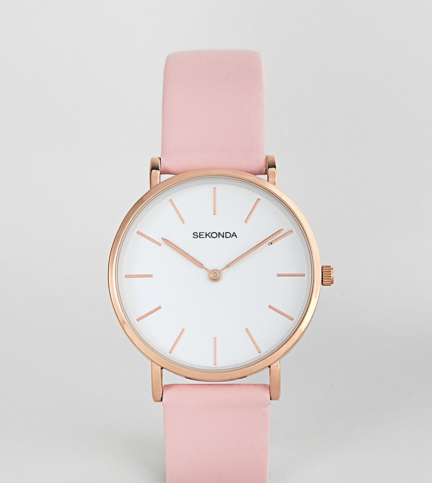 Часы с розовым кожаным ремешком Sekonda эксклюзивно для ASOS - Розовый