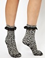 Image 2 of River Island Black Mix Yarn Chunky Frill Ankle Socks