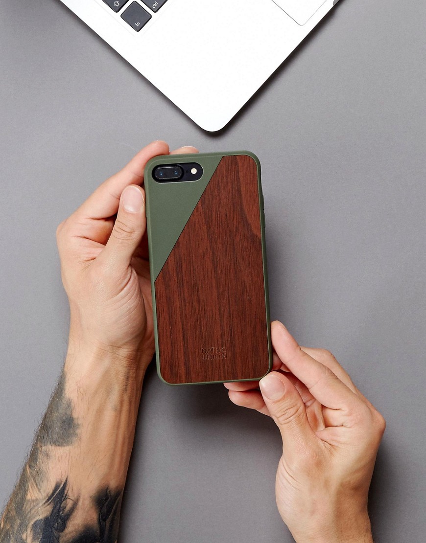 Чехол для iPhone 7 plus с деревянной вставкой Native Union Premium