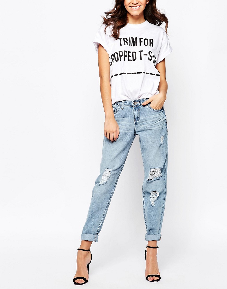 Image 1 of New Look Ripped Boyfriend Jeans