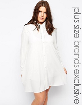 Alice  You Plain Embroidered Shirt Dress 