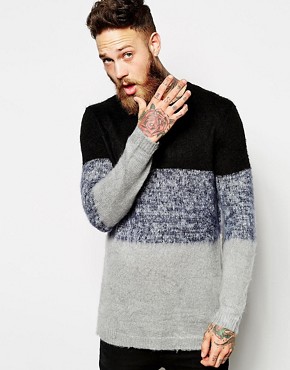 River Island Block Jumper with Mohair 