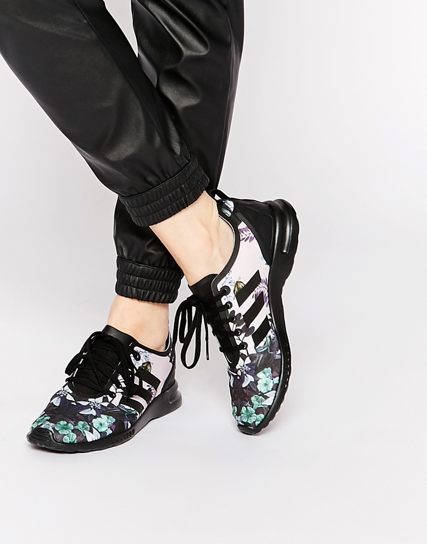 Image 1 of adidas Originals Botanical Floral ZX Flux Trainers