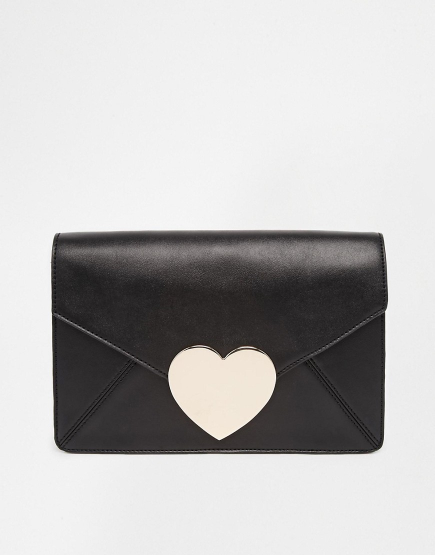 Image 1 of ASOS Love Heart Envelope Clutch Bag
