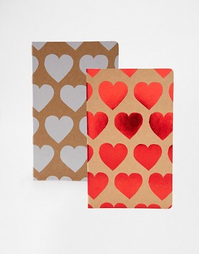 Image 1 of Paperchase Craft Heart Notebooks Set of 2