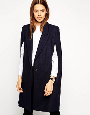 Image 1 of ASOS Coat With Cape Sleeve