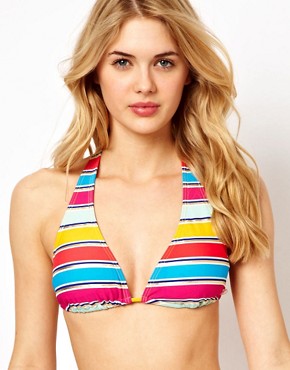 Image 1 of French Connection Stripey Sandy Halter Bikini Top