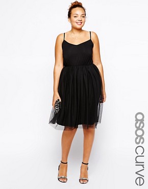 Image 1 of ASOS CURVE Exclusive Skater Dress With Tutu Skirt