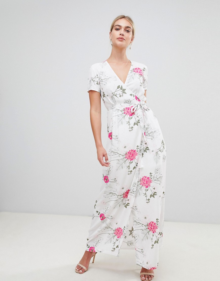 Imagen secundaria de producto de Vestido largo cruzado con estampado floral Emi de Pieces - Pieces