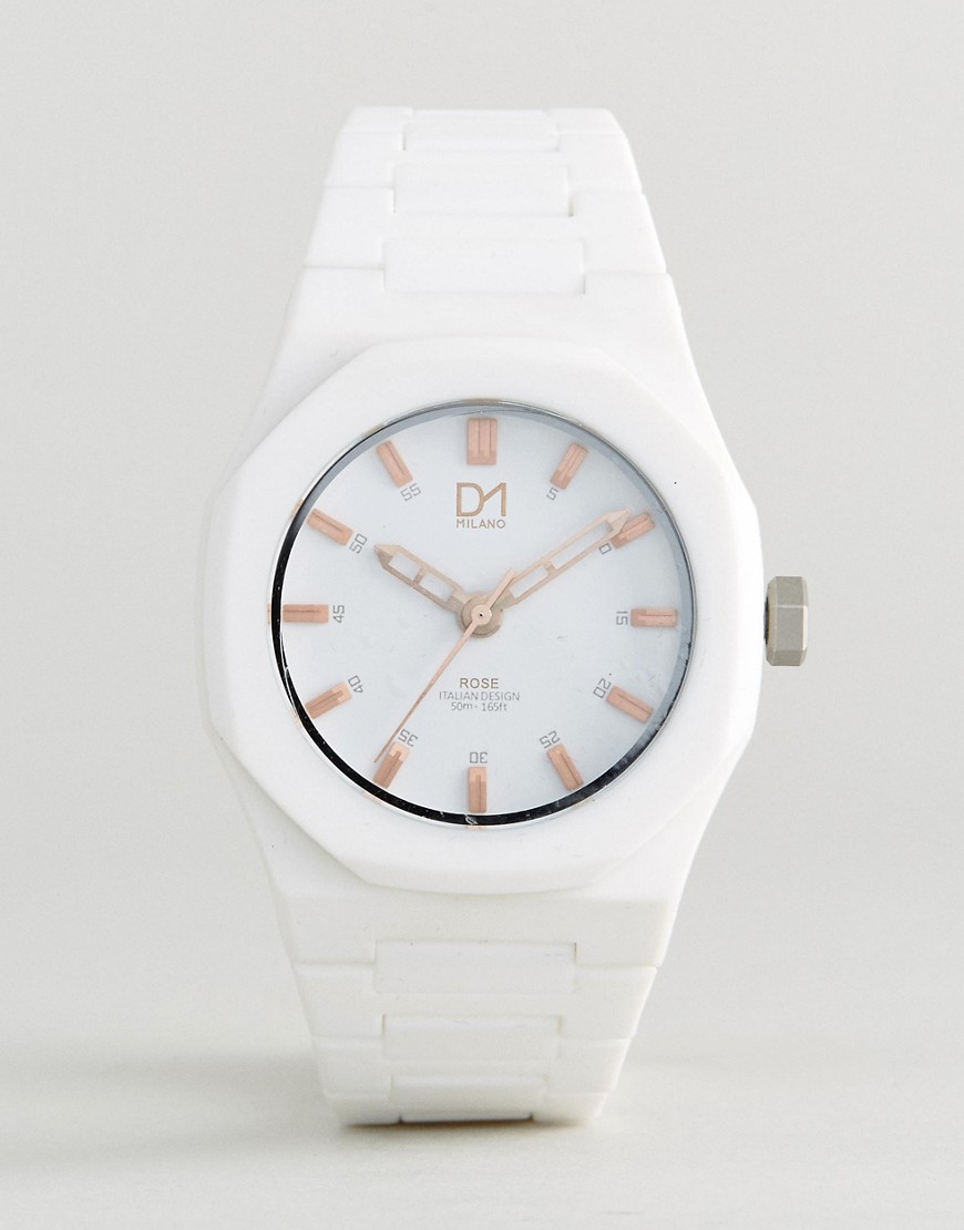 Белые часы из коллекции Rose от D1 Milano - Темно-синий
