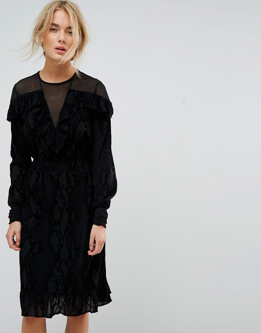 Платье с сетчатыми вставками Gestuz - Черный