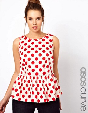 Image 1 of ASOS CURVE Sleeveless Top in Spot Print