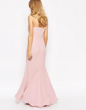 Розовое длинное вечернее платье VLabel London