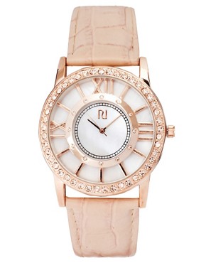 Image 1 of River Island Diamante Leather Watch