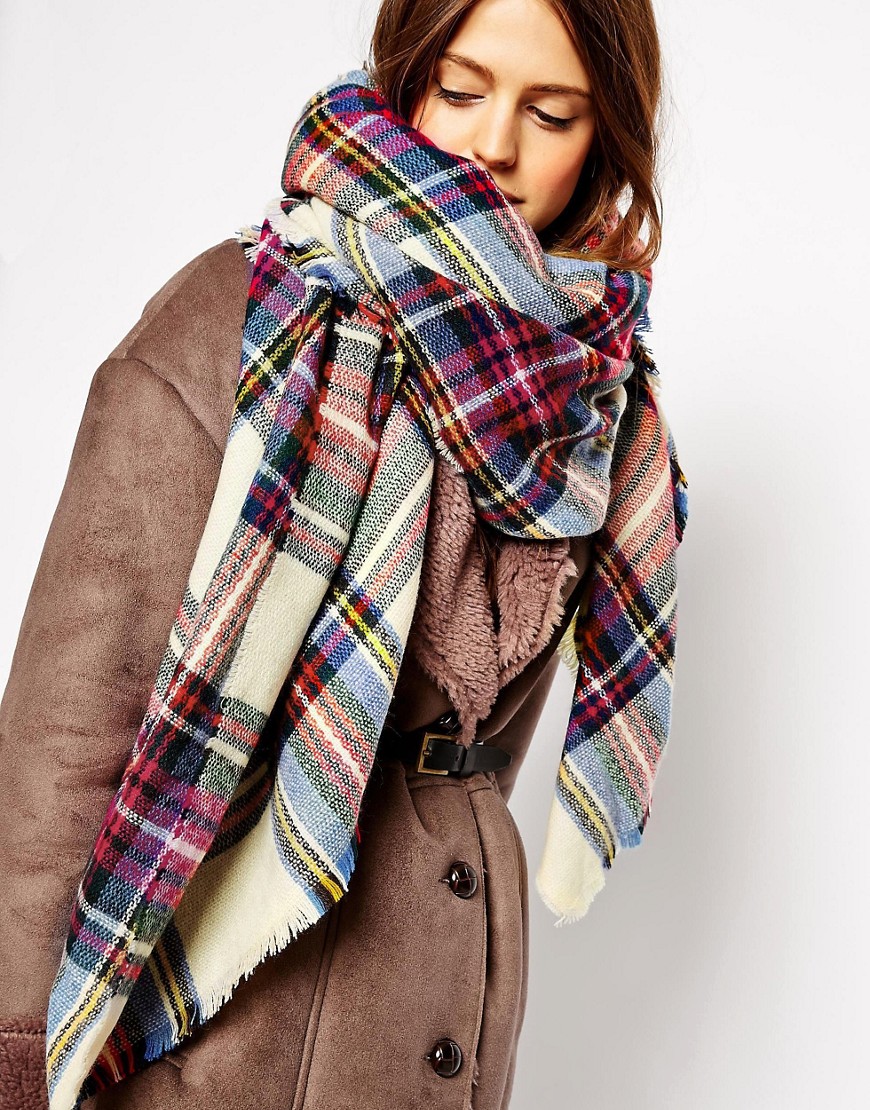 Image 1 of ASOS Oversized Square Scarf In Check