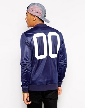 ASOS Zip Up Jacket In Poly Tricot With Number Back Print