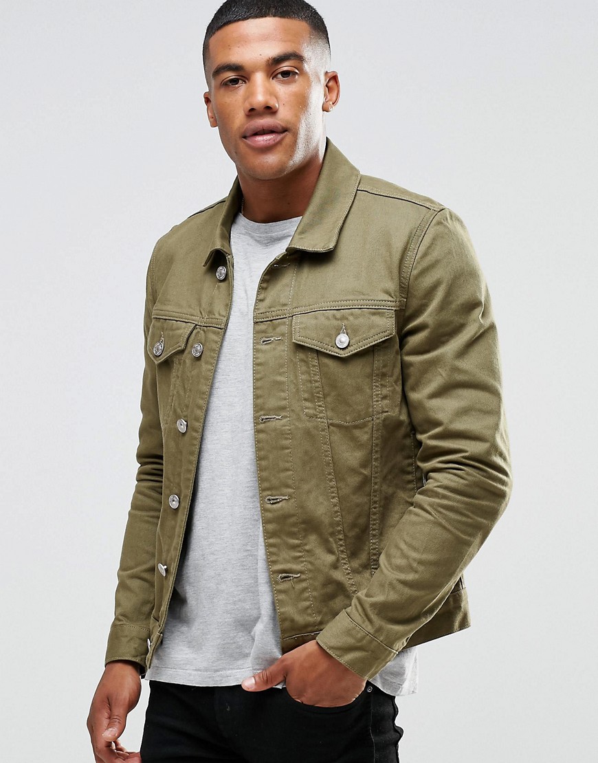 Denim jacket with khaki sleeves – Novelties of modern fashion ...