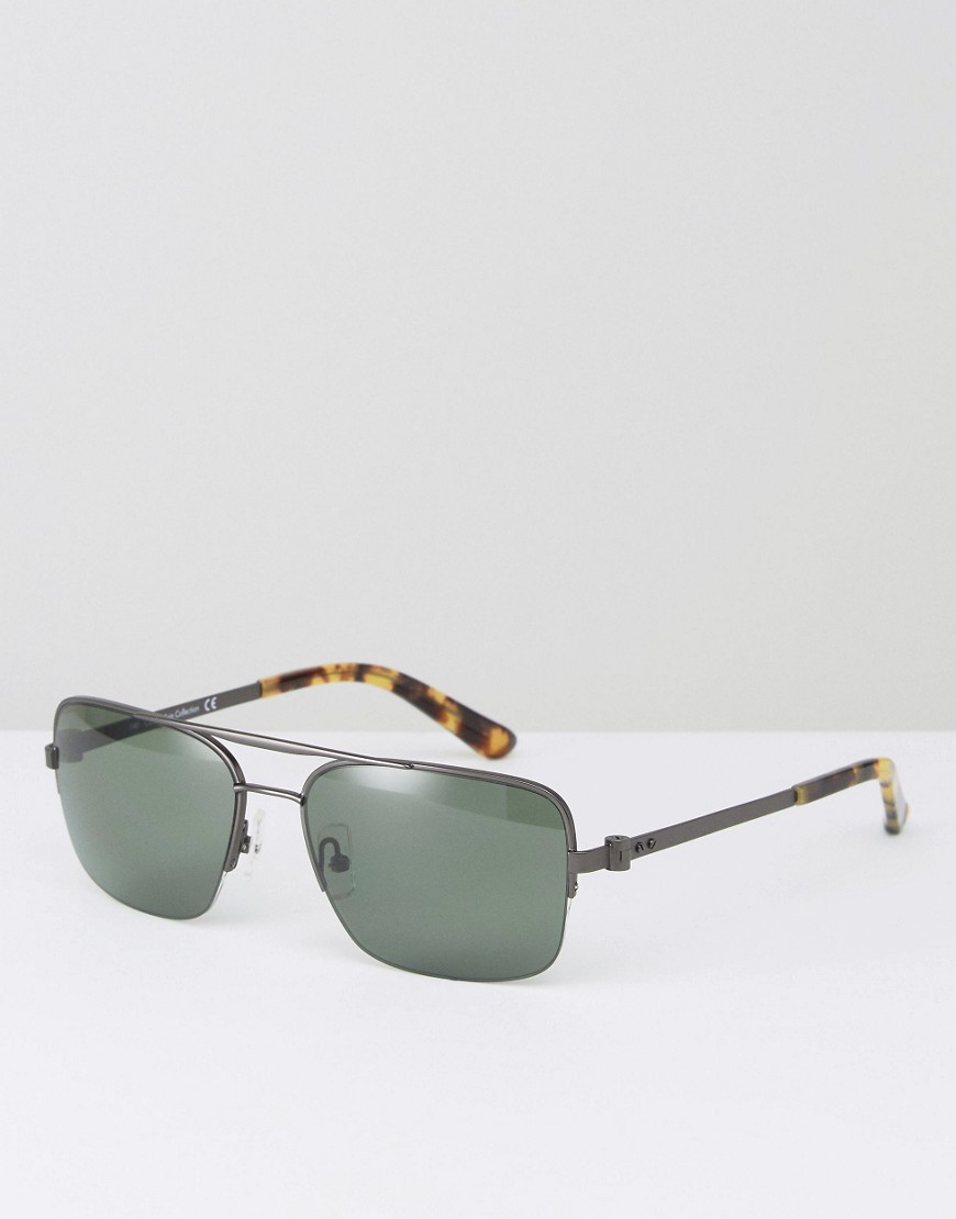 Солнцезащитные очки в квадратной оправе CK Collection - Серебряный