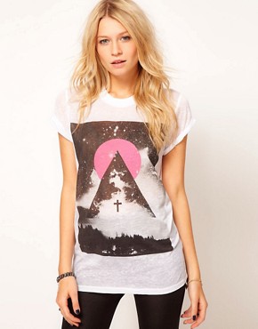 Image 1 of ASOS T-Shirt with Space Photographic Print
