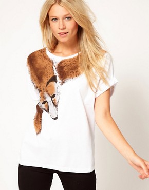 Image 1 of ASOS T-Shirt with Fox Wrap