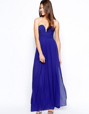 TFNC Maxi Dress With Plunge Bustier (blue)