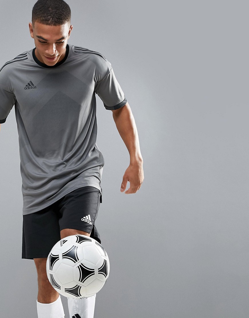 Серая футболка с рисунком в тон adidas Football BQ6864 - Серый