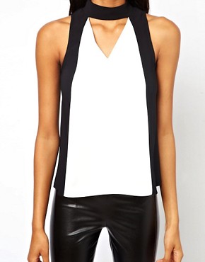 Image 3 of River Island Colourblock Cut Out Top