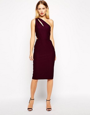 Image 1 of ASOS Textured Cut Out Midi Body-Conscious Dress