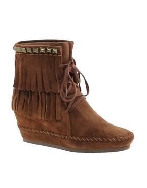 Image 1 of Ash Sante Fe Lace Up Tassled Wedge Boots