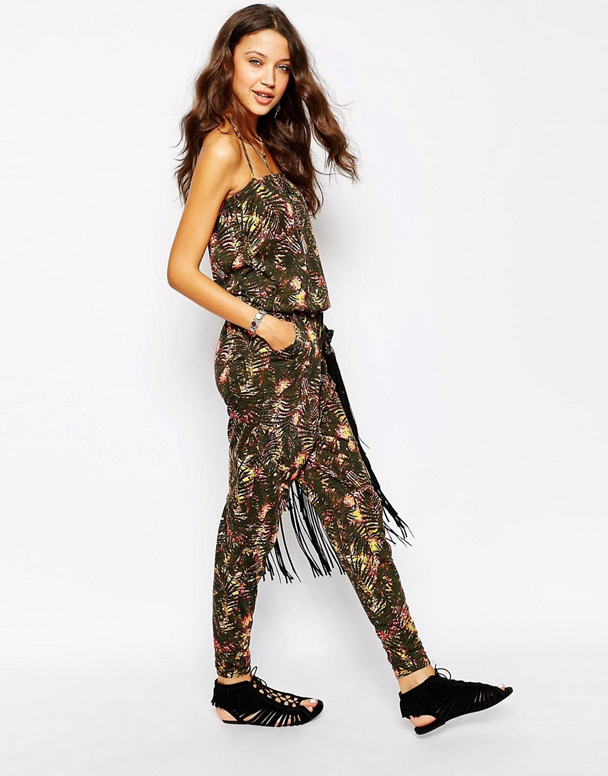 Image 4 of Noisy May Tall Tropical Print Jumpsuit