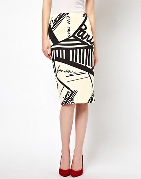 Image 4 of Sonia by Sonia Rykiel Graphic Print Jersey Skirt