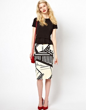 Image 1 of Sonia by Sonia Rykiel Graphic Print Jersey Skirt