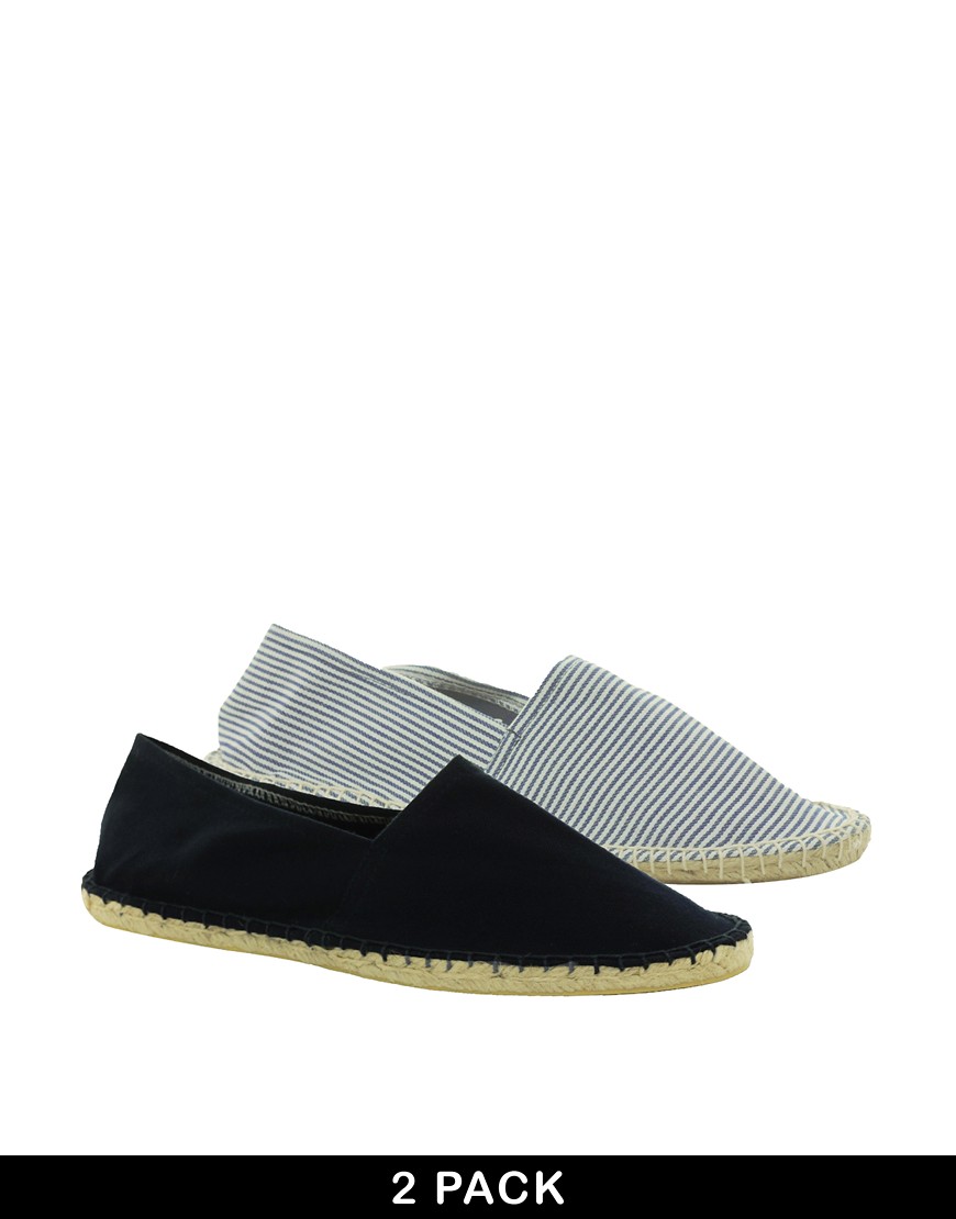 Image 1 of ASOS Canvas Espadrilles 2 Pack SAVE 10%