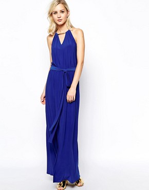 River Island Maxi Dress With Metal Neck 