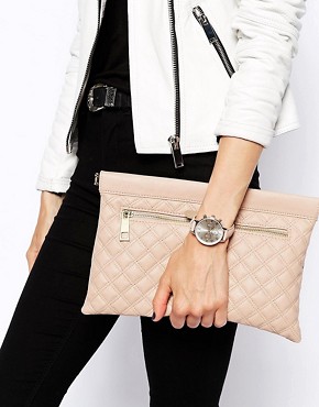 Image 3 of ASOS Snap Frame Quilted Clutch Bag