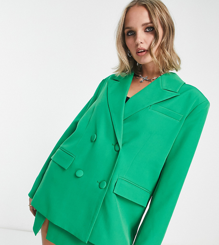 4th & Reckless Petite exclusive tailored blazer co-ord in green