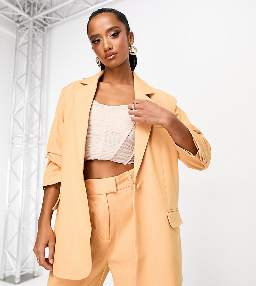 4th & Reckless Petite exclusive tailored blazer co-ord in orange